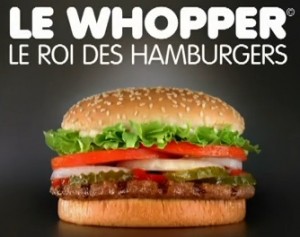 Whopper, Burger King, French