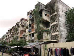 Cambodia, housing, old, Phnom Penh